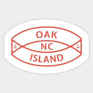 Oak Island, NC Summertime Vacationing Anchor Ring Sticker